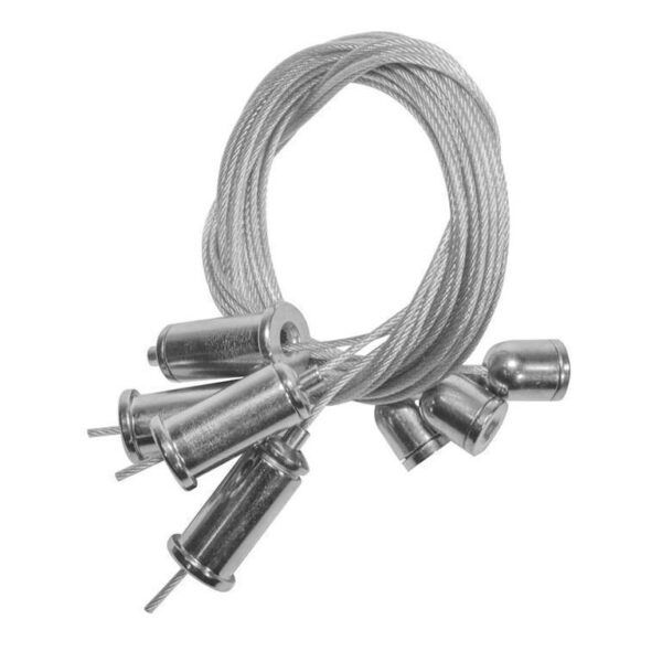 Cable de fijación para luminario tipo panel contiene 4 cables de acero con 8 soportes