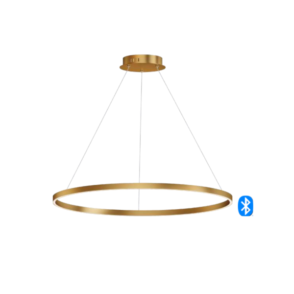 Lámpara led colgante con Bluetooth Color Oro Alumino y Acrilico