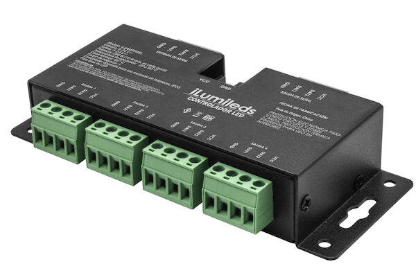 Amplificador de señal para tiras LED RGB Pixel con 280 Watts de potencia y protección IP20