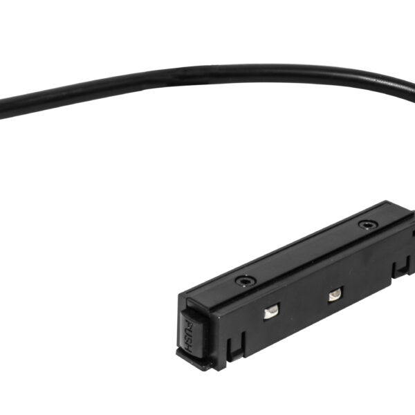 Conector electrificado macho con cable de 30 cm para riel magnético 48Vcc 200W máximo.
