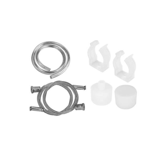 Kit de 2 grapas de acrílico incluye kit de suspensión y 2m de cable transparente calibre 22