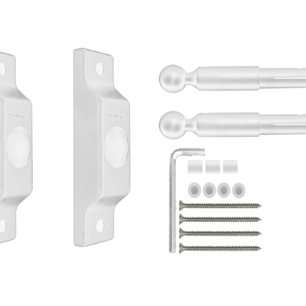 Kit de fijación para luminario ILUSKY que incluye 2 soportes para pared blancos ajustables
