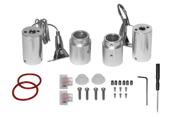 Kit de suspensión horizontal para tira de led tipo NEON aluminio acabado natural.