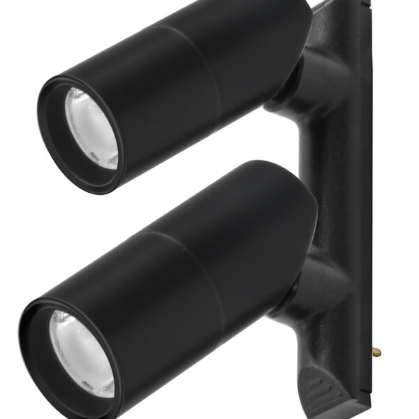 Luminario para micro track magnético tipo spot con dos cabezales dirigible