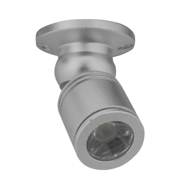 Luminario de sobreponer blanco neutro 1 Watt óptica 35° cilíndrico de sobreponer dirigible aluminio acabado gris 85-265V ca protección IP20