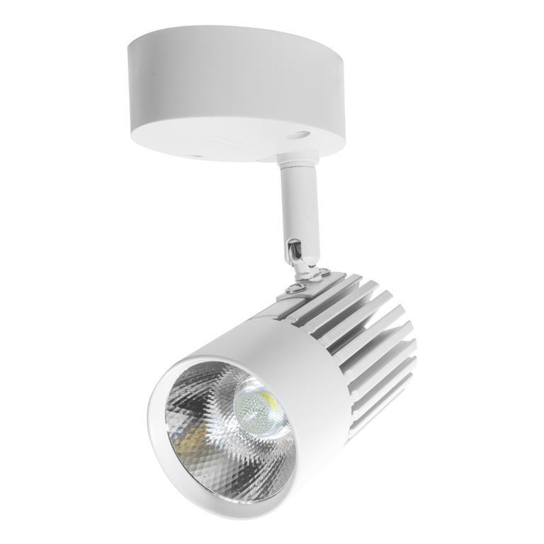 ILUT310WH10WWE.jpg Luminario tipo canope de led blanco 10 Watts óptica 45° de sobreponer dirigible aluminio acabado blanco 85-265V ca protección IP20