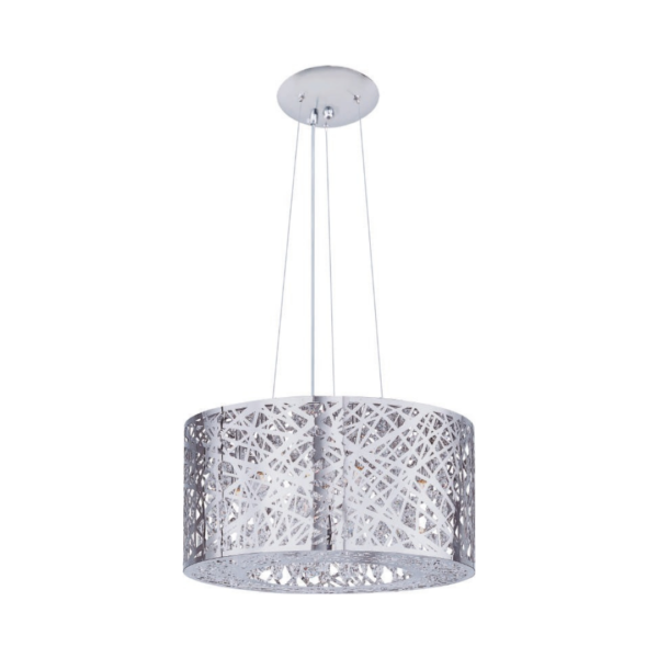 Lámpara colgante decorativa de metal en cromo pulido de 7 luces con cable de 3m