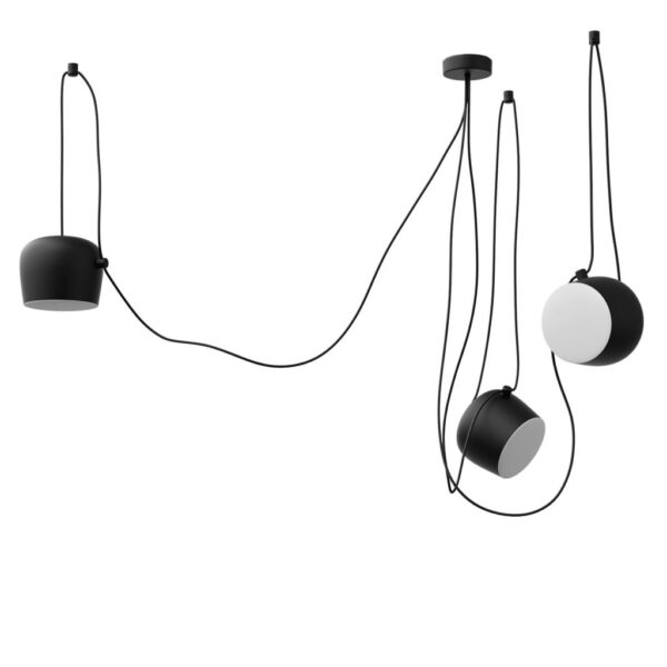 Lámpara colgante led decorativa de acero y acrílico en acabado negro con cable de 5m