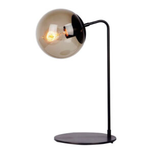 Lámpara de mesa de metal color negro y cristal ámbar, 60W, Base E26, 90-130V MIRO