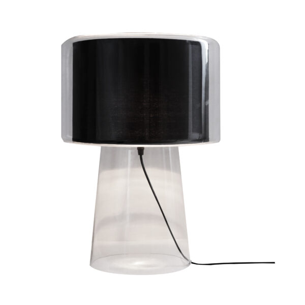 Lámpara de mesa color de cristal claro y pantalla negra 60W, Base E27, 90-130V DEGA