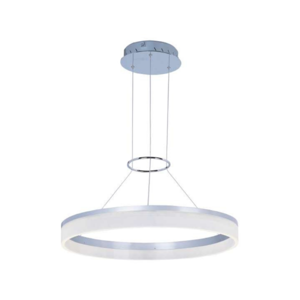 Lámpara led colgante Plata Mate Y Acrílico Saturn 1 LED