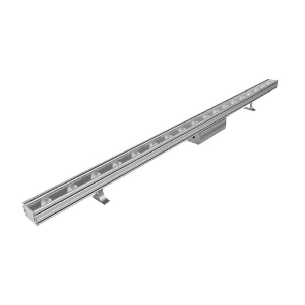Lámpara wall washer con 18 leds blanco 18 Watts óptica 45° recto de sobreponer dirigible aluminio y cristal templado 85-265V ca protección IP65