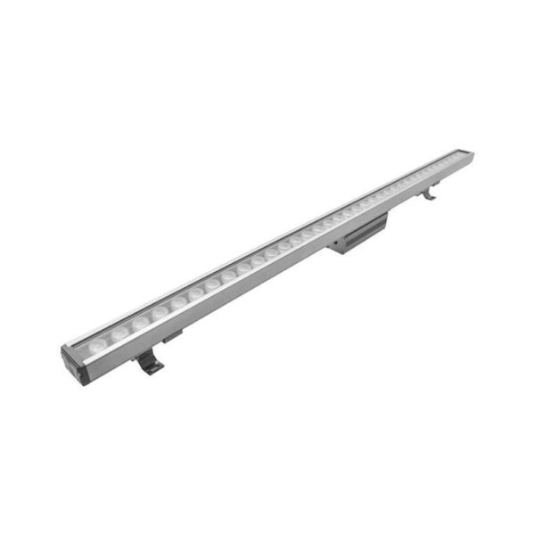 Lámpara wall washer con 18 leds blanco cálido 36 Watts óptica 45° recto de sobreponer dirigible aluminio y cristal templado 85-265V ca protección IP65