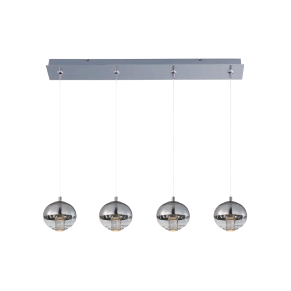 Lámpara led colgante Cromo Pulido 4 LEDS