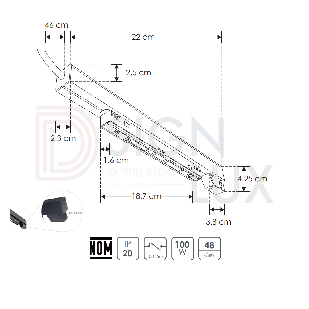 Fuente-de-alimentación-color-negro-para-riel-magnetico-ILUPS48V100W-ilumileds-medidas Fuente-de-alimentación-color-negro-para-riel-magnetico-ILUPS48V100W-ilumileds-medidas