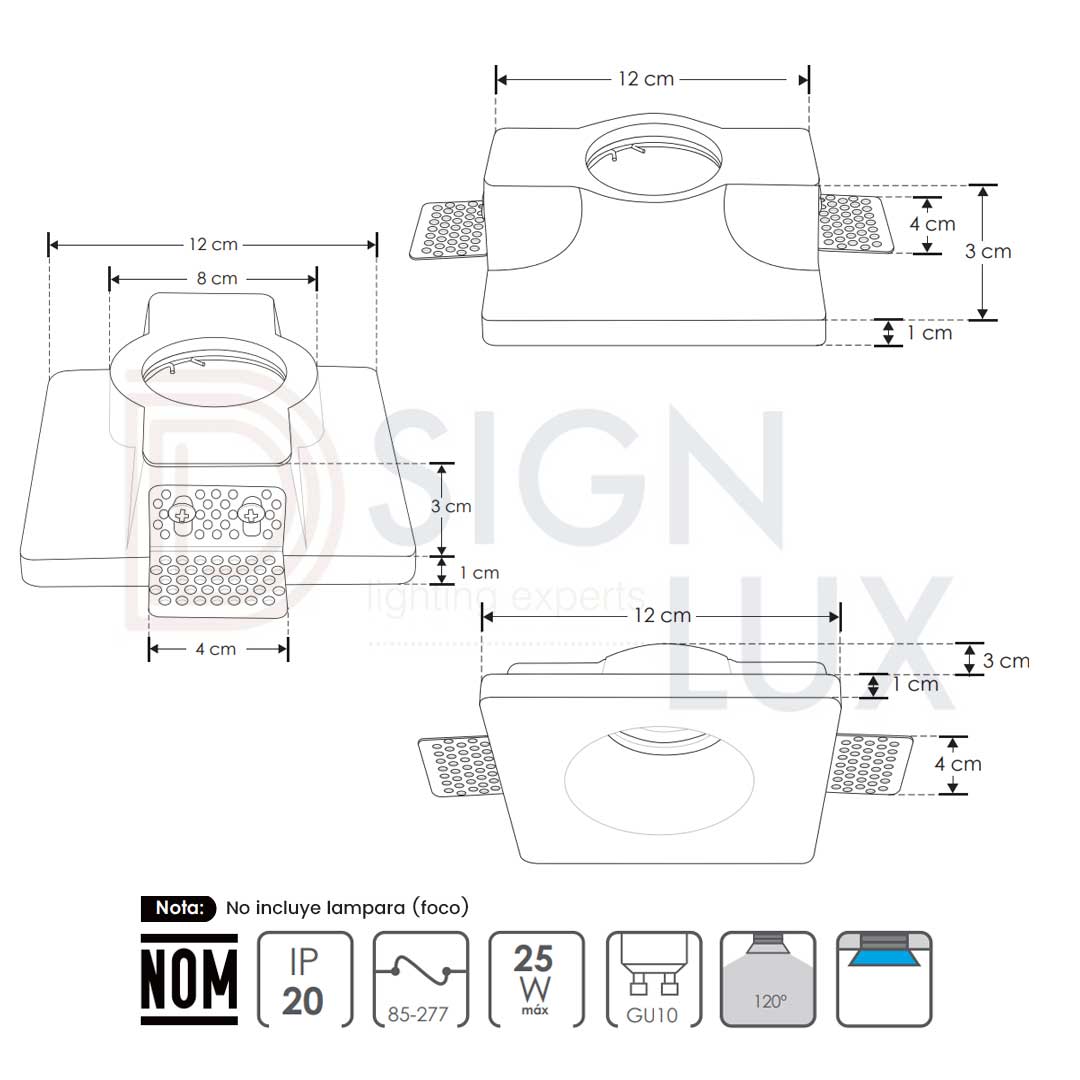 Lámpara-para-empotrar-en-techo-tipo-downlight-para-focos-tipo-dicroicas-Hayer-Yeso-ILUEURTRIM6503W-ilumileds-line-stone-tienda-de-lamparas-tipo-difusor-medidas Lámpara-para-empotrar-en-techo-tipo-downlight-para-focos-tipo-dicroicas-Hayer-Yeso-ILUEURTRIM6503W-ilumileds-line-stone-tienda-de-lamparas-tipo-difusor-medidas