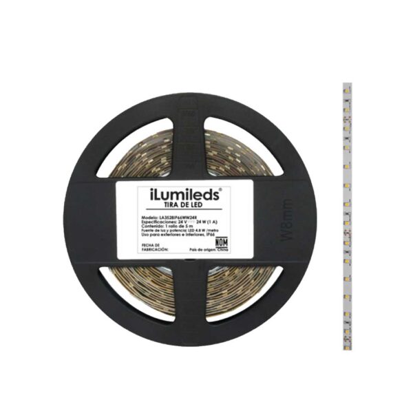 Tira-LED-de-exteriores-atenuable-LA3528IP66WW24R-Ilumileds-tiras-led-tienda-de-lamparas-designlux