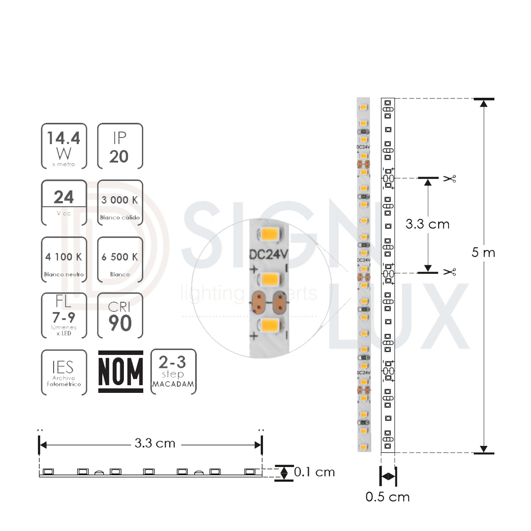 Tira led extraplana para interiores de 210 leds