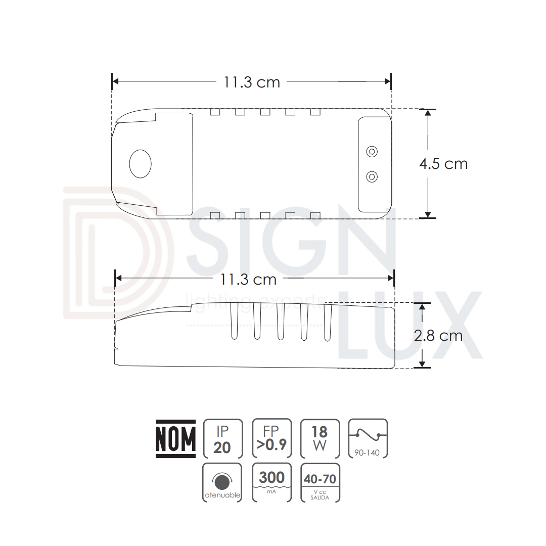 driver-atenuable-controlador-led-DD407030018W-ilumileds-medidas driver-atenuable-controlador-led-DD407030018W-ilumileds-medidas