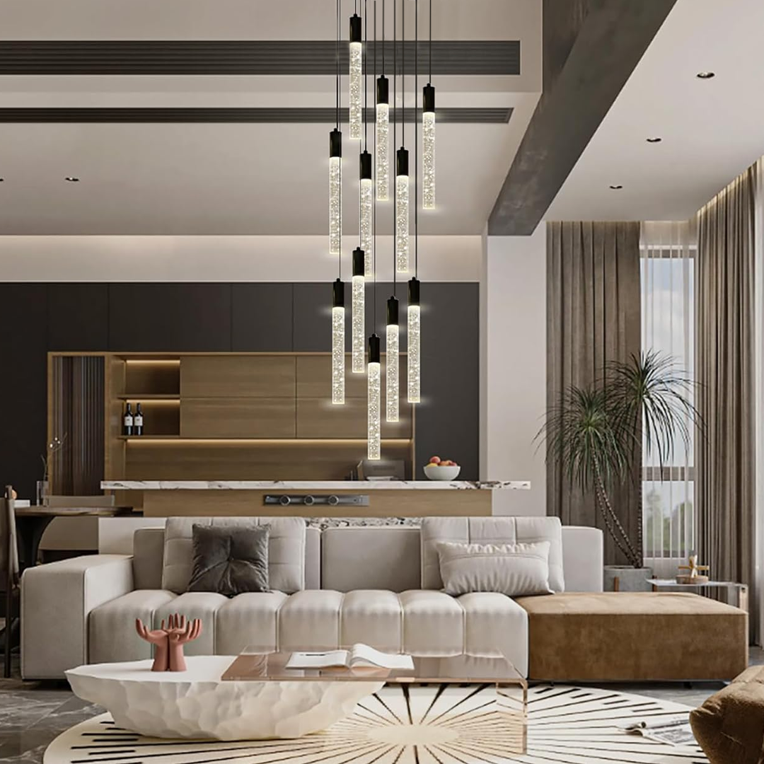 lampara-colgante-con-10-tubos-led-transparentes-Scepter-E32778-91BC-et2-ambiente lampara-colgante-con-10-tubos-led-transparentes-Scepter-E32778-91BC-et2-ambiente