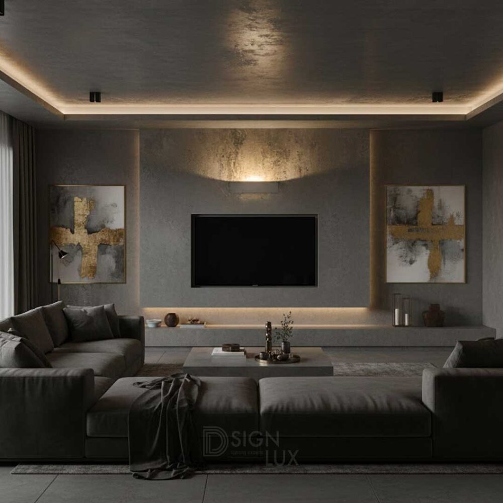 Lámpara de pared para interior forma irregular cóncava acabado concreto ...
