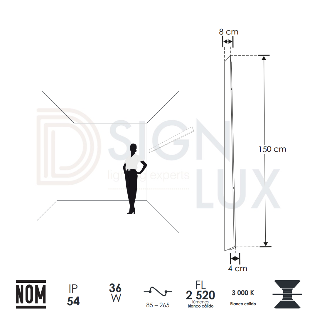 lampara-de-pared-led-ILULED0815036WB-medidas mpara-de-pared-led-ILULED0815036WB-medidas