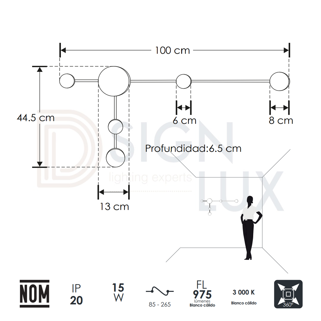 lampara-led-para-pared-minimalista-color-negro-Arnio-ILUEUR50515WWWB-ilumileds-tienda-de-lamparas-designlux-medidas