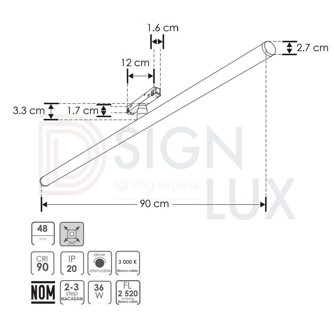 luminario-led-para-riel-magnetico-ILUS14DMAG36W-ilumileds-36W-MEDIDAS luminario-led-para-riel-magnetico-ILUS14DMAG36W-ilumileds-36W-MEDIDAS
