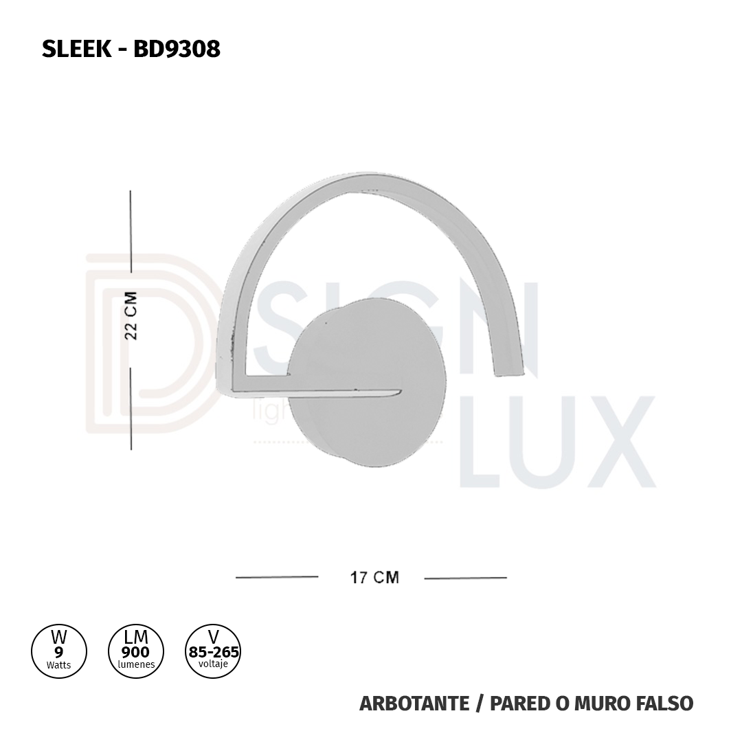 Lampara de Pared Arbotante Led Con Diseño Moderno Con 3 Cambios de Luz de 9w SLEEK - Imagen 5