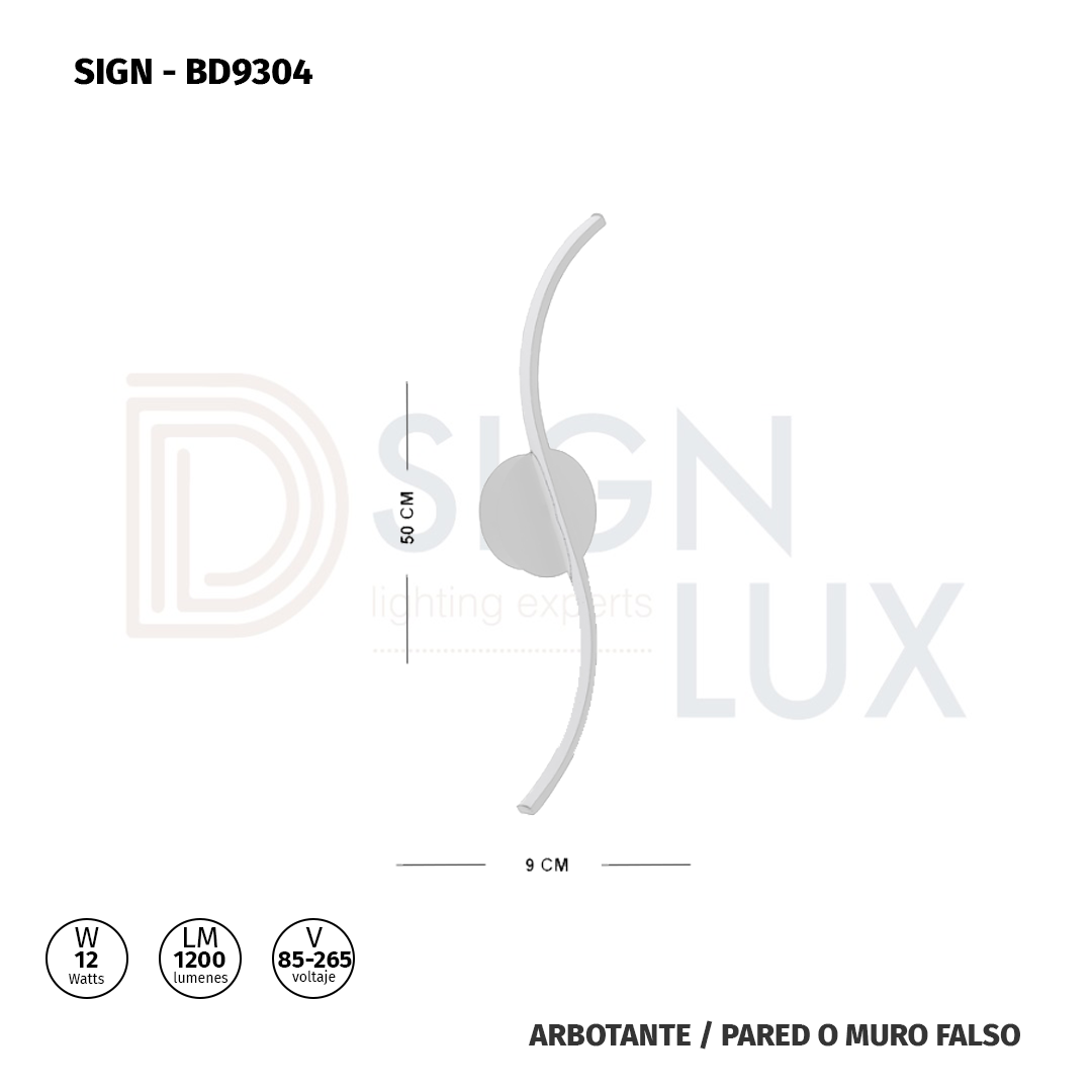 Lampara de Pared Arbotante Led Con Diseño Moderno Con 3 Cambios de Luz de 12W SIGN - Imagen 5