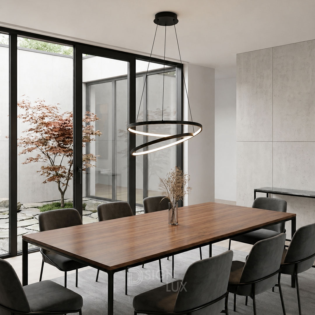 lámpara colgante led aro circular negra de 70 cm, de metal y aluminio, luz cálida 3000k y cable ajustable de 1.5 m lámpara colgante led aro circular negra de 70 cm, de metal y aluminio, luz cálida 3000k y cable ajustable de 1.5 m