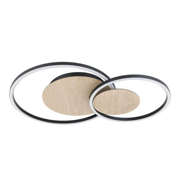 Lámpara-de-mesa-aro-LED-de-acero-y-madera-tienda-de-lamparas-designlux-luminaria-led-205747A-palma-eglo
