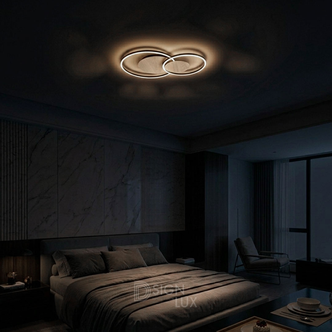 Lámpara-de-mesa-aro-LED-de-acero-y-madera-tienda-de-lamparas-designlux-luminaria-led-205747A-palma-eglo-ambiente